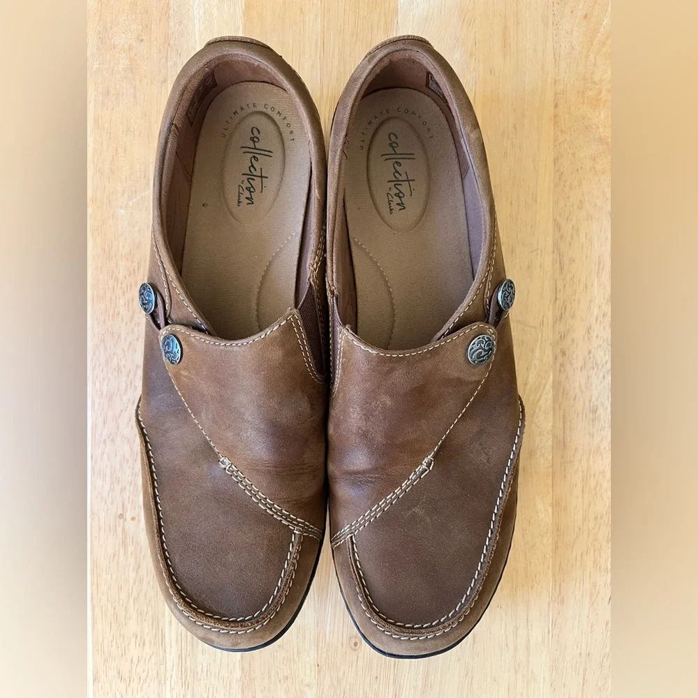 Clarks leather loafers - brown, excellent condition - Picture 2 of 7